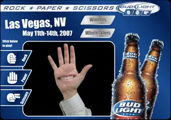 Bud Light Rock Paper Scissors website screenshot
