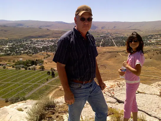 Dad and Trinity on Roundtop Mountain