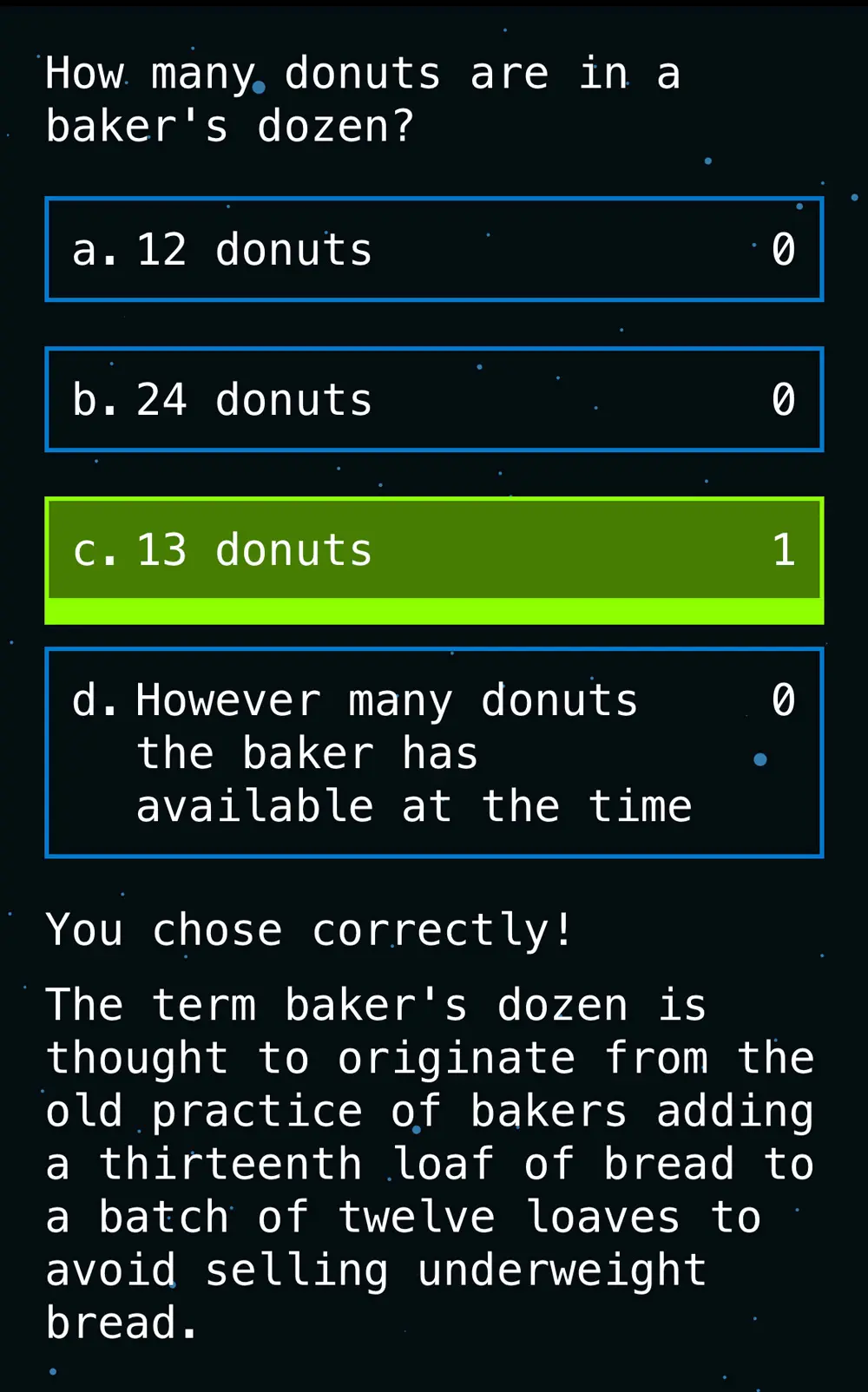 how many donuts in a bakers dozen