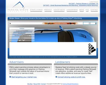Parking Stripe Advertising website screenshot