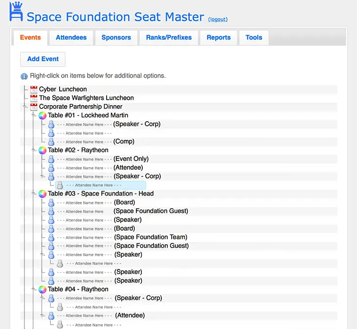 Space Foundation "Seat Master"