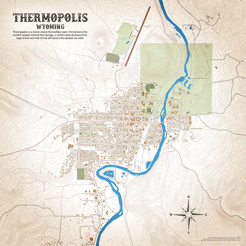 Map: Thermopolis, Wyoming